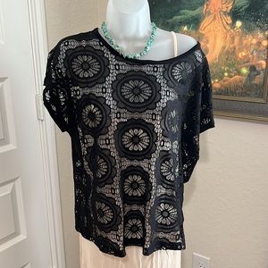 Black Lace Cami Topper or Swimwear